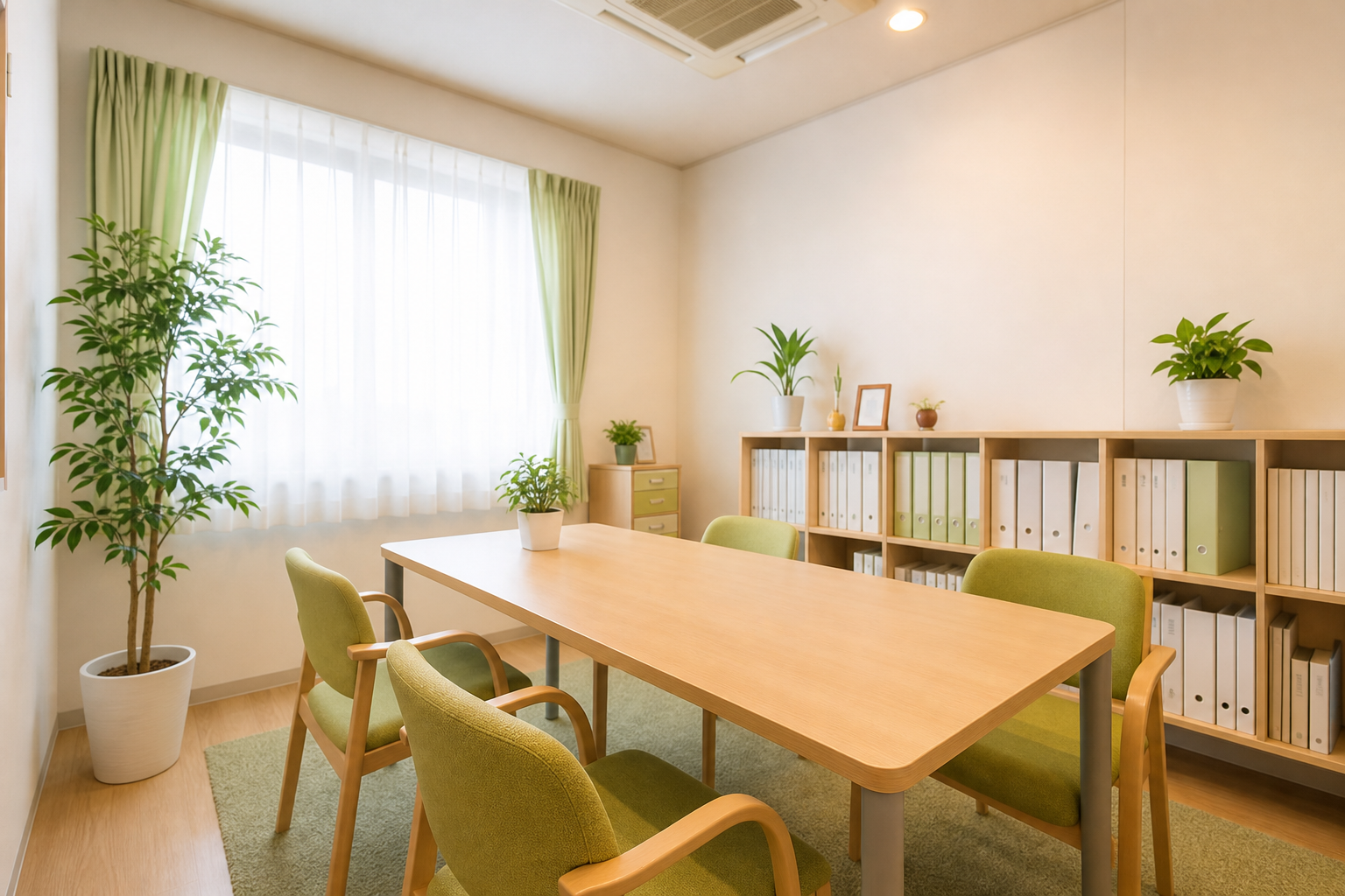 明るく清潔な日本の相談室のイメージ